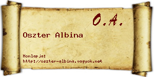 Oszter Albina névjegykártya